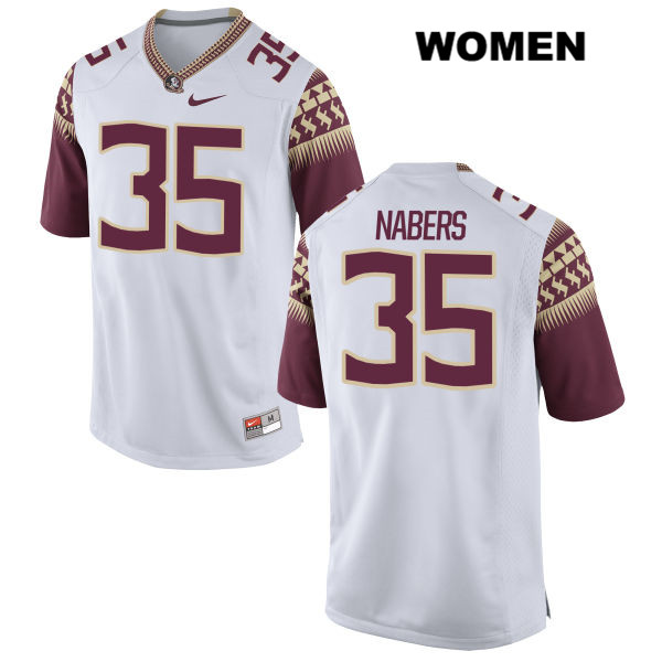 Women's NCAA Nike Florida State Seminoles #35 Gabe Nabers College White Stitched Authentic Football Jersey WHL2769NH
